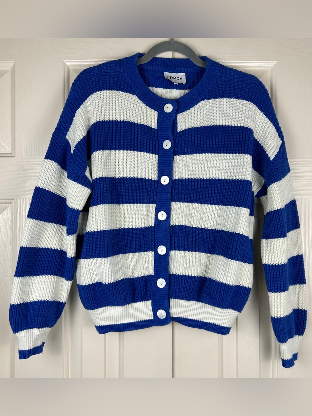 Frnch Paris Striped Cardigan Sweater